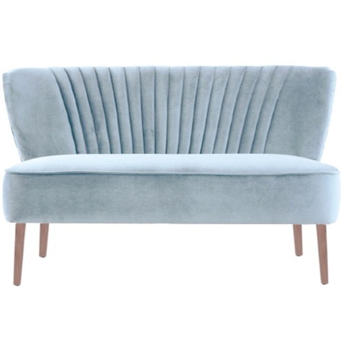 Blue Grey Coco 2 Seater Velvet Sofa