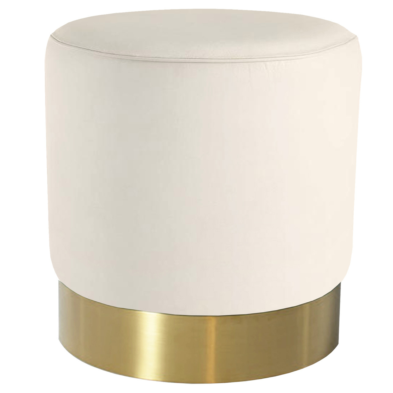 Brooklyn and Bella Small Round Aryal Faux Leather Ottoman | Temple ...
