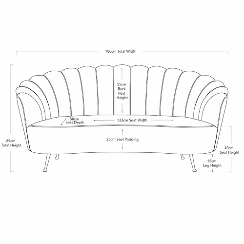 Charlemagne 2 Seater Velvet Sofa