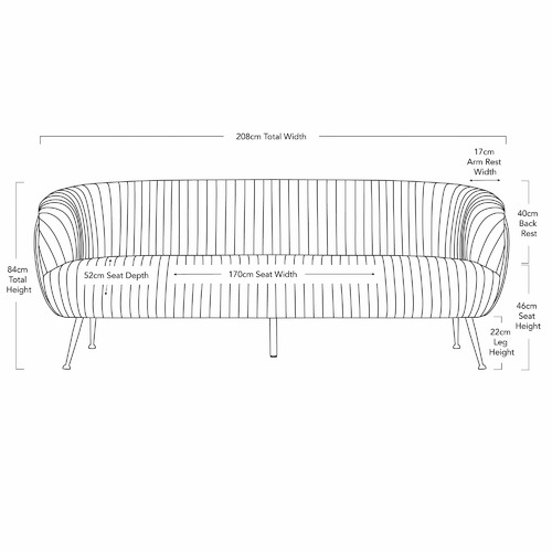 Cardiff 3 Seater Velvet Sofa