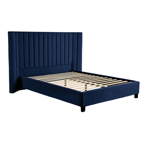 Brooklyn and Bella Navy Lulu Velvet Bed Frame | Temple & Webster