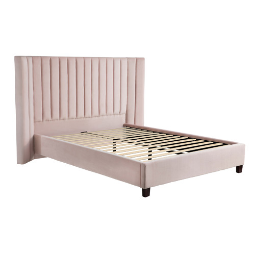 Petal Pink Lulu Velvet Bed Frame 