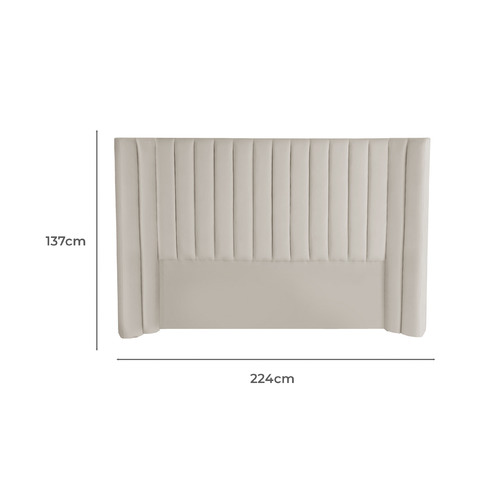 Cream Lulu Velvet Bedhead Temple & ster