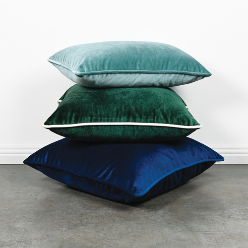 Brooklyn and Bella Laine Piped Square Velvet Cushion | Temple & Webster