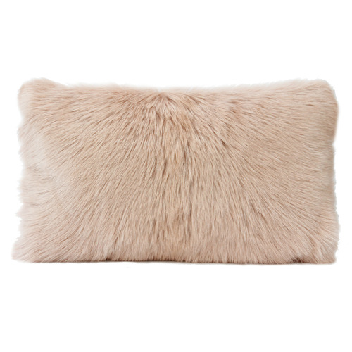 Blonde Goat Fur Rectangular Cushion