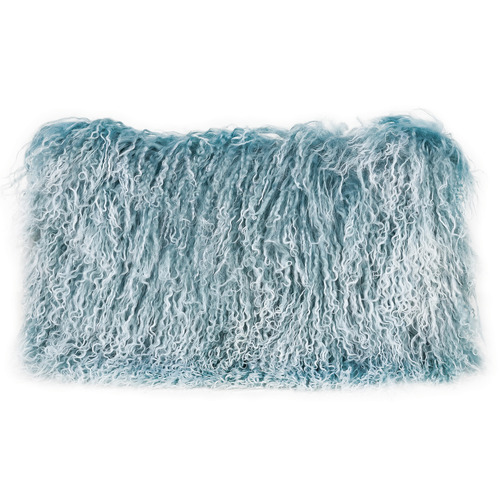 Blue Snowflake Tibetan Fur Rectangular Cushion