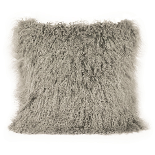 Grey Tibetan Fur Cushion