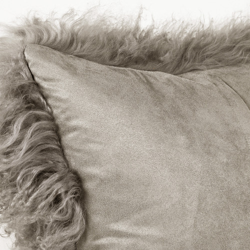 Grey Tibetan Fur Cushion