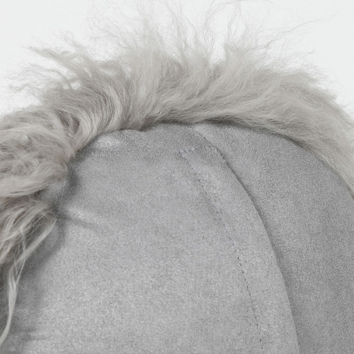 Grey Tibetan Fur Round Cushion