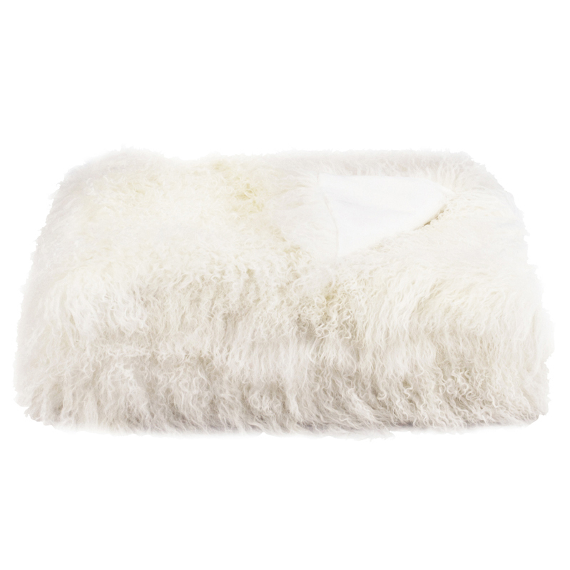 Natural White Tibetan Fur Throw
