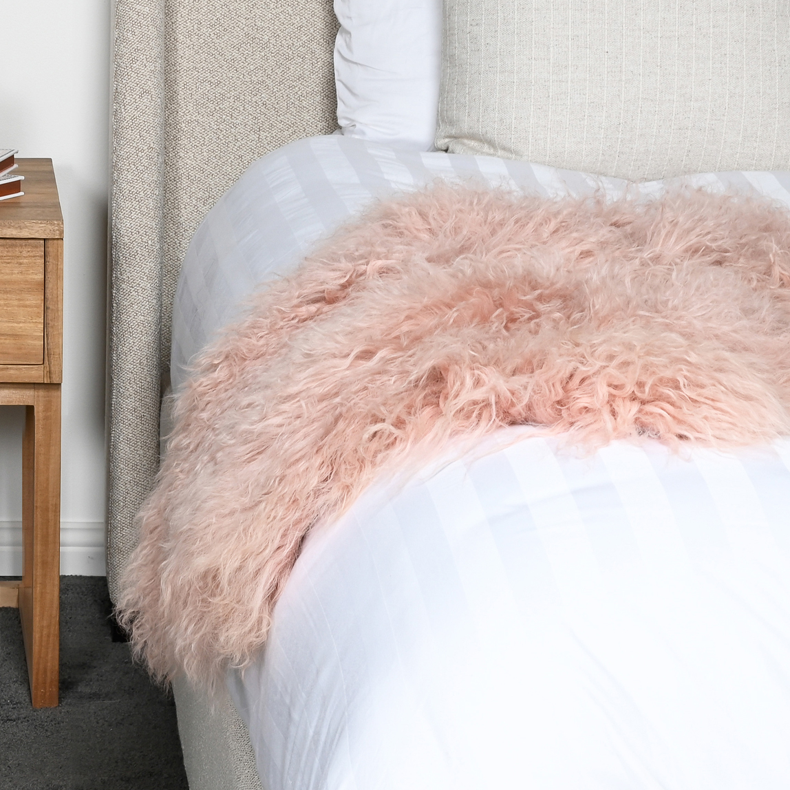 Pink Tibetan Fur Throw
