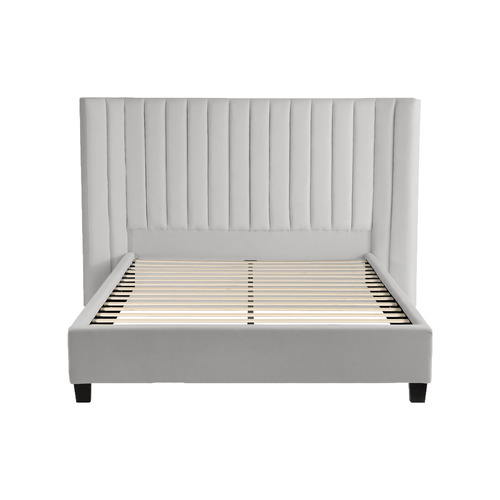 Light Grey Lulu Velvet Bedhead