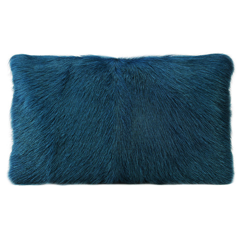Peacock Goat Fur Rectangular Cushion