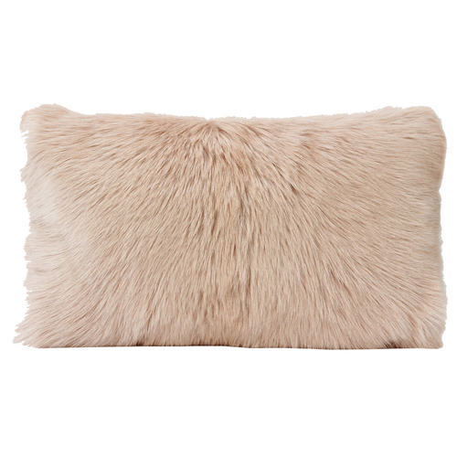 Blonde Goat Fur Rectangular Cushion