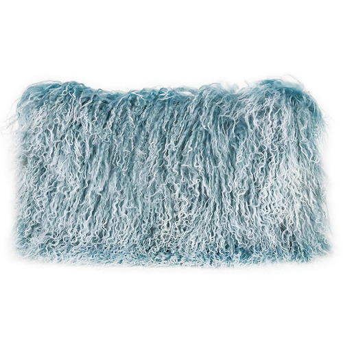 Blue Snowflake Tibetan Fur Rectangular Cushion