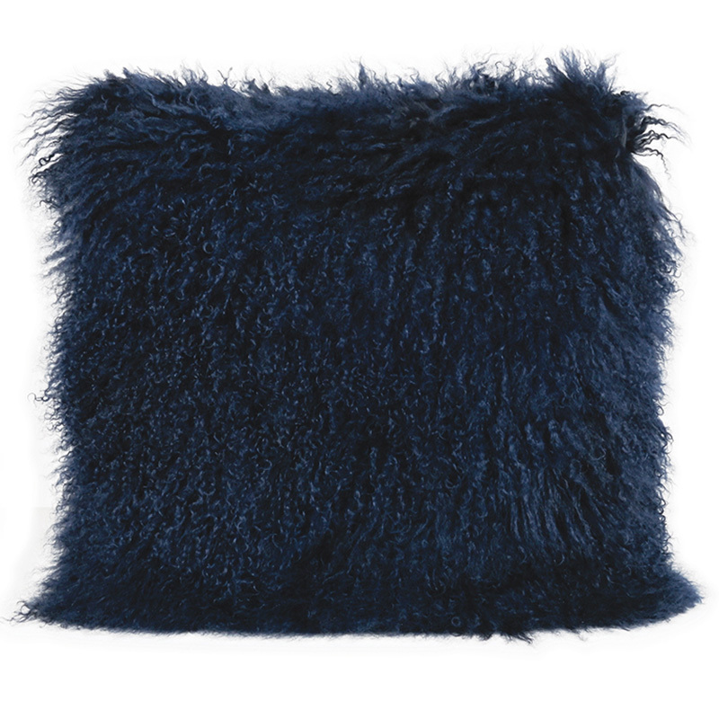 Navy Tibetan Fur Cushion