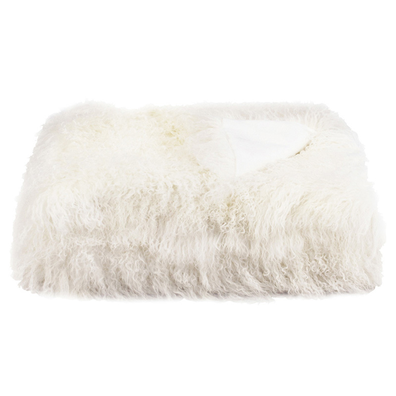 Natural White Tibetan Fur Throw