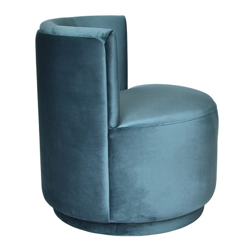 Steel Blue Claire Velvet Swivel Chair