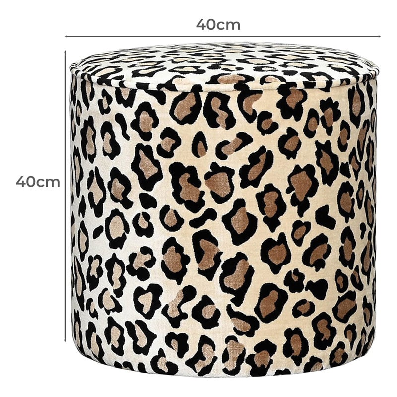 W40cm Leopard Naya Ottoman