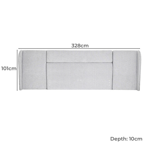 Aubin Upholstered King Bedhead with Wings