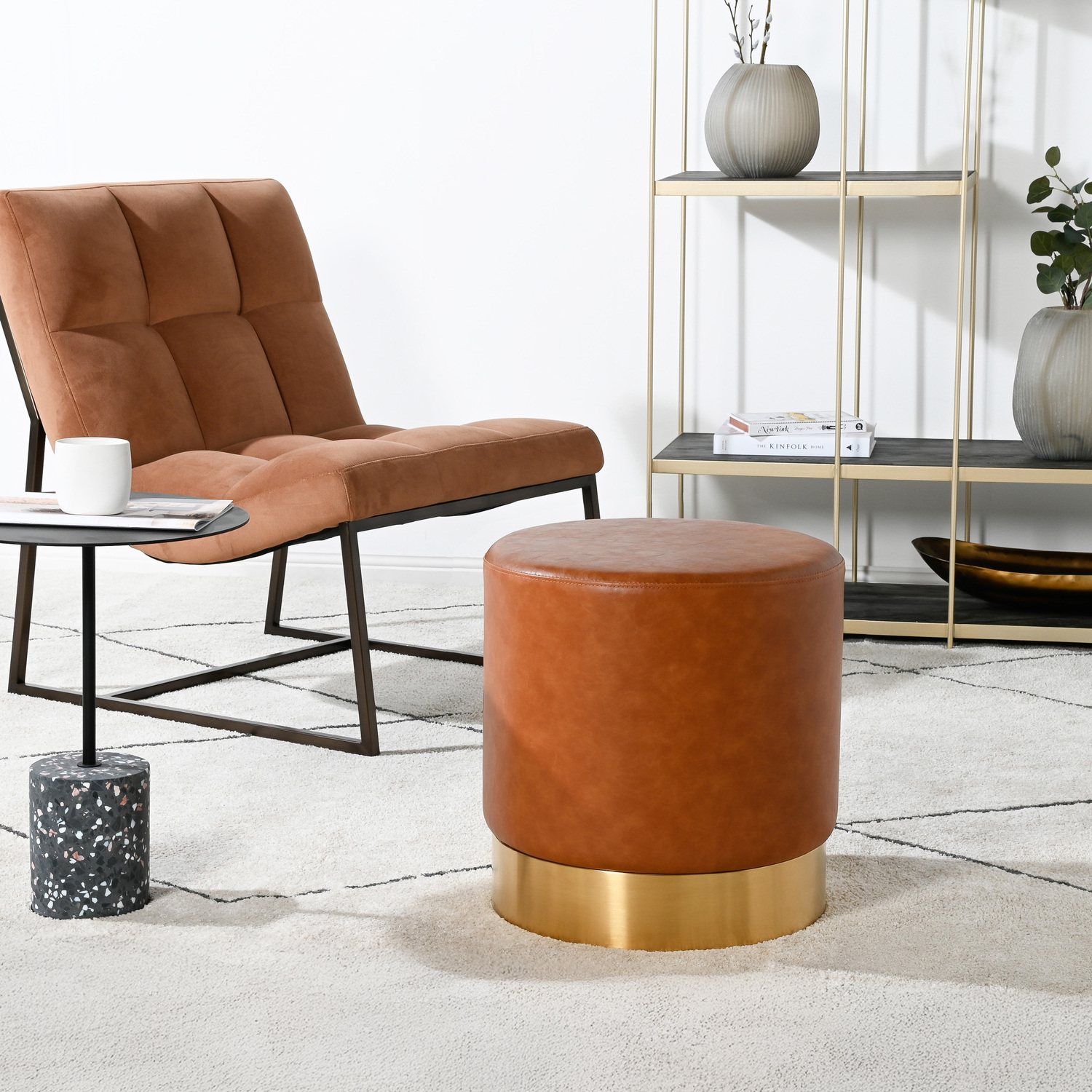 Small-Round-Aryal-Faux-Leather-Ottoman
