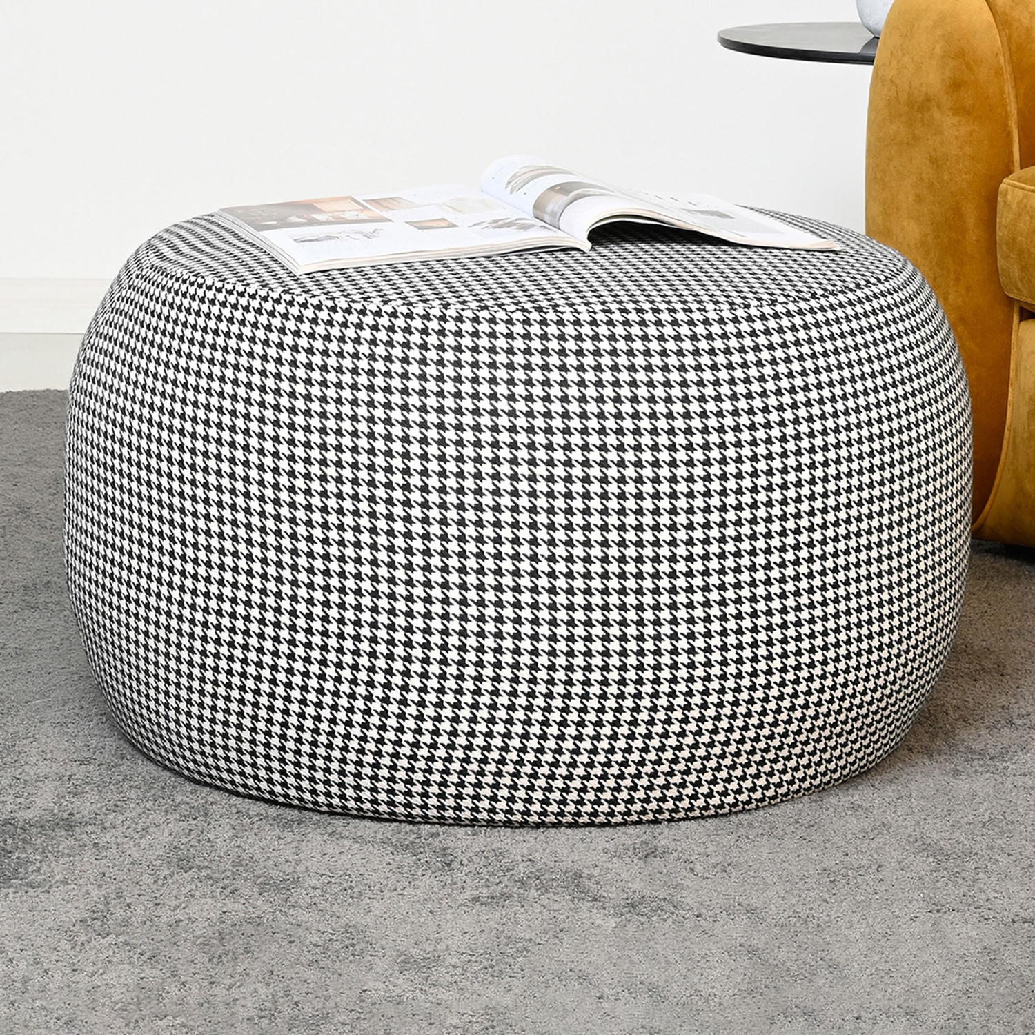Cranston Houndstooth Ottoman