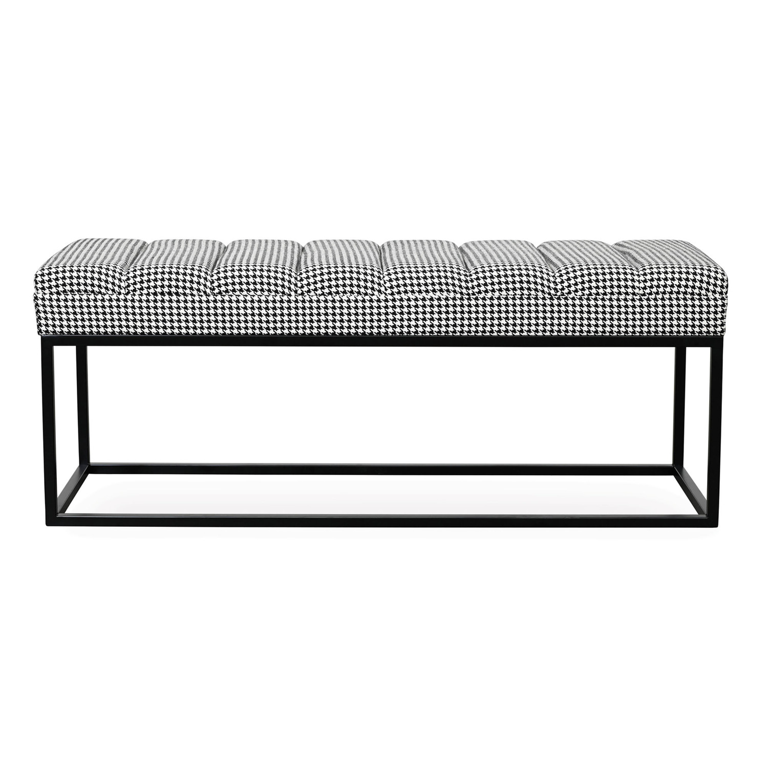 Milford Houndstooth Ottoman Bench