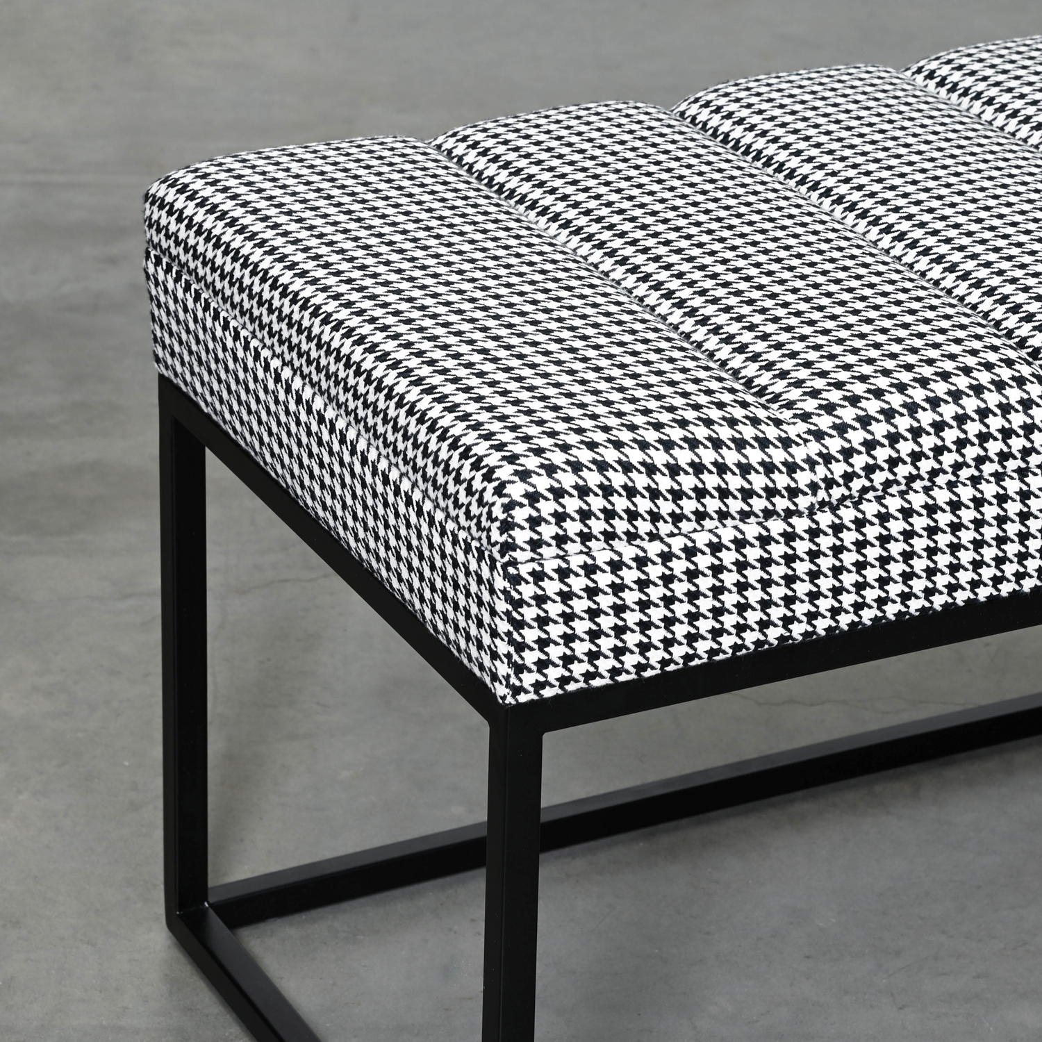 Milford Houndstooth Ottoman Bench