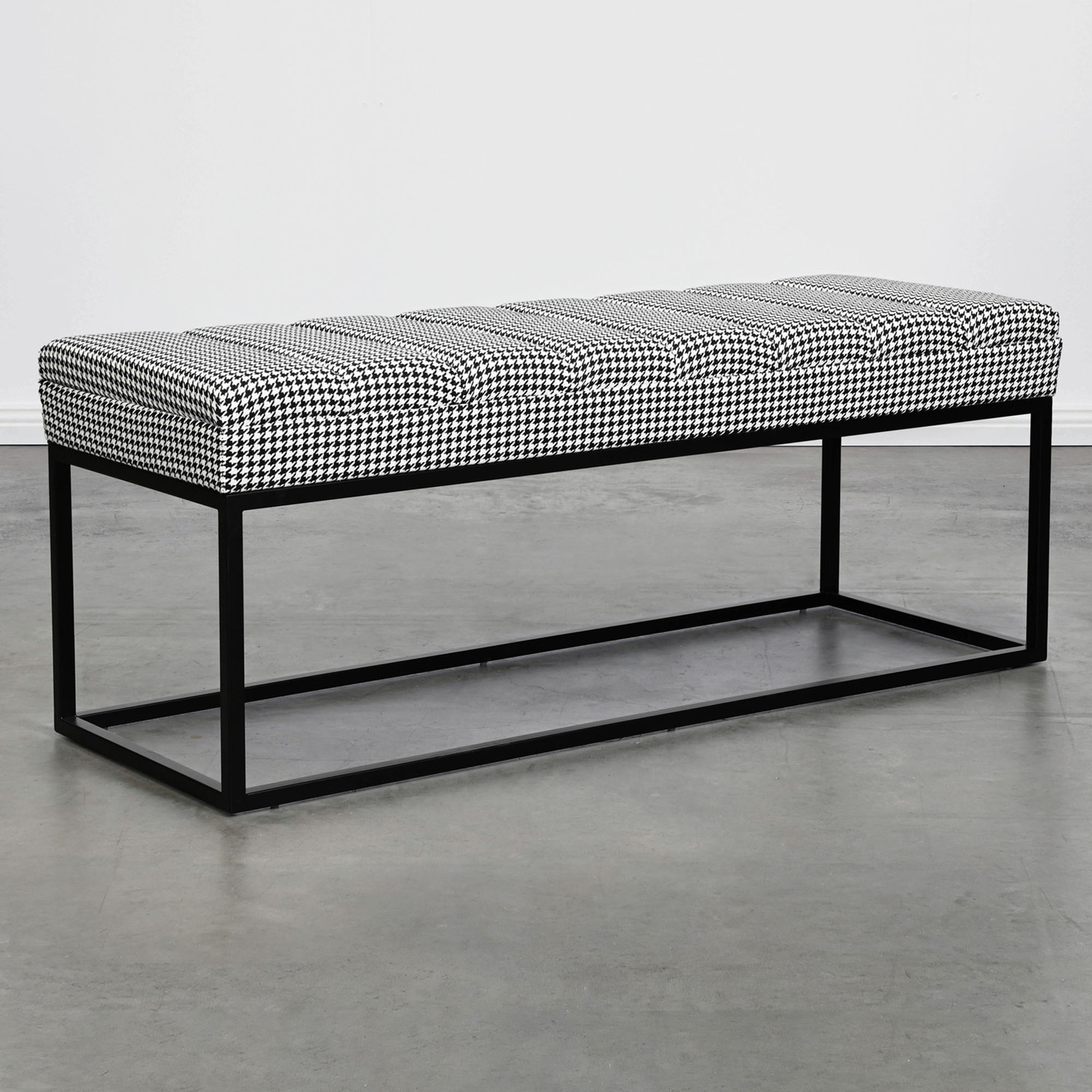 Milford Houndstooth Ottoman Bench