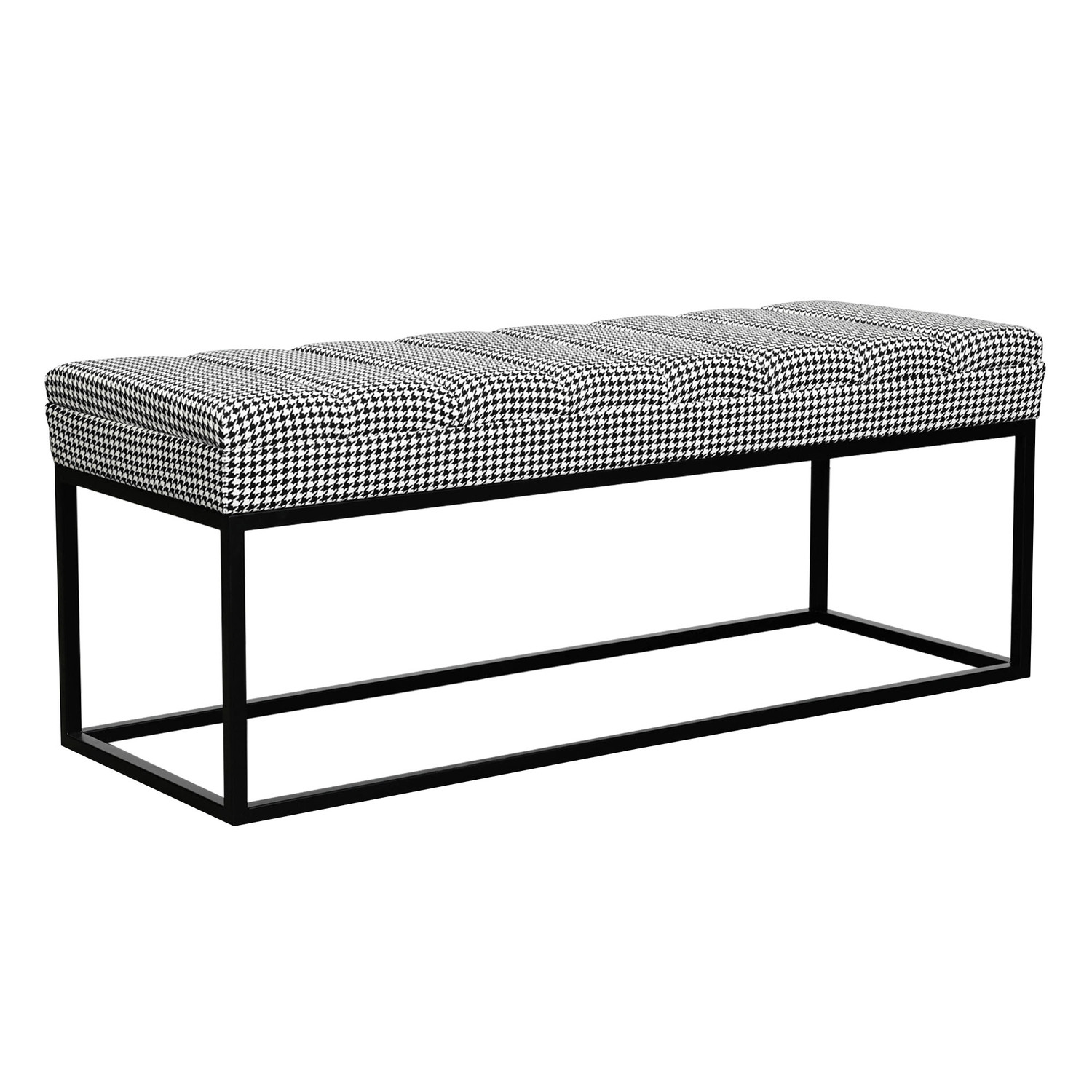 Milford Houndstooth Ottoman Bench