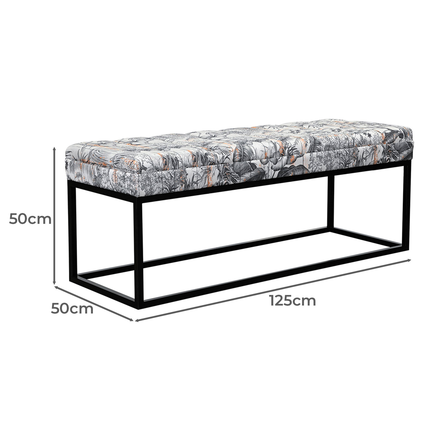 Milford Floral Ottoman Bench