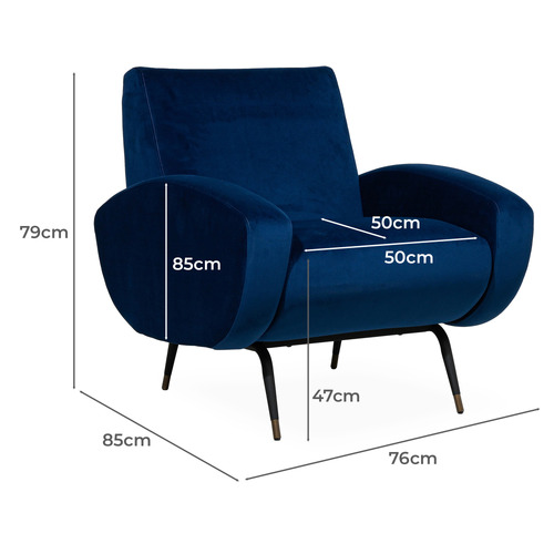 Modern Milan Velvet Armchair
