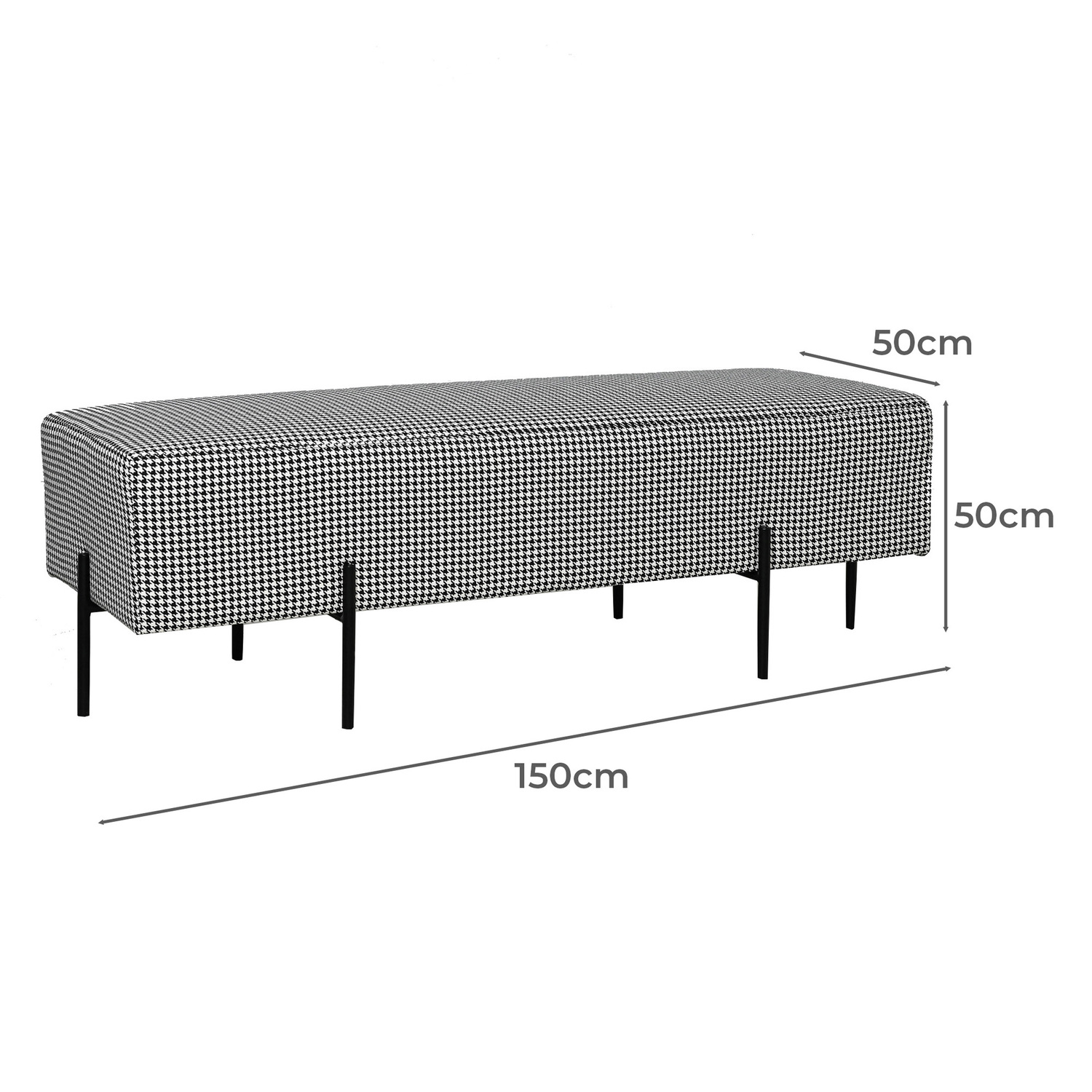 Houndstooth Lucy Upholstered Ottoman