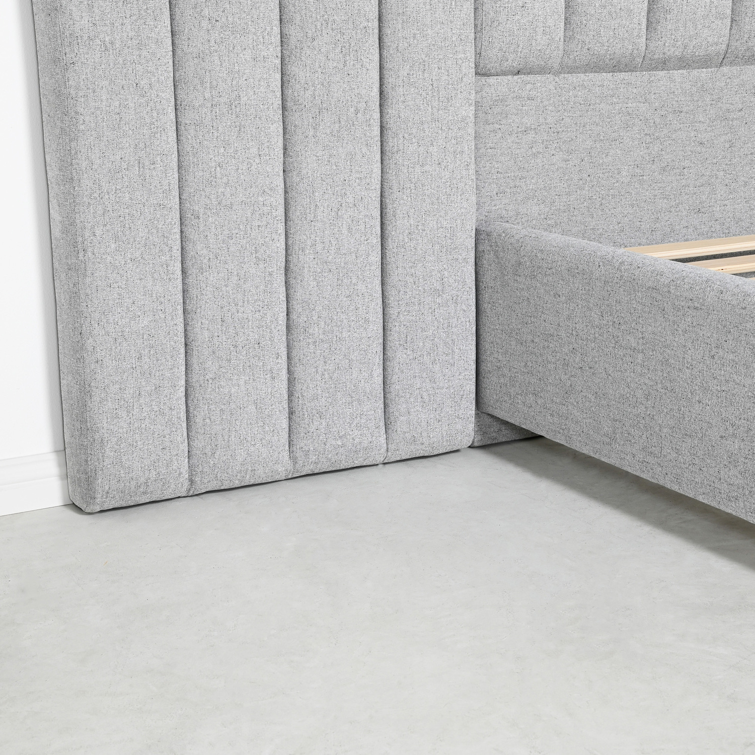 Aubin Linen-Blend Bed Frame