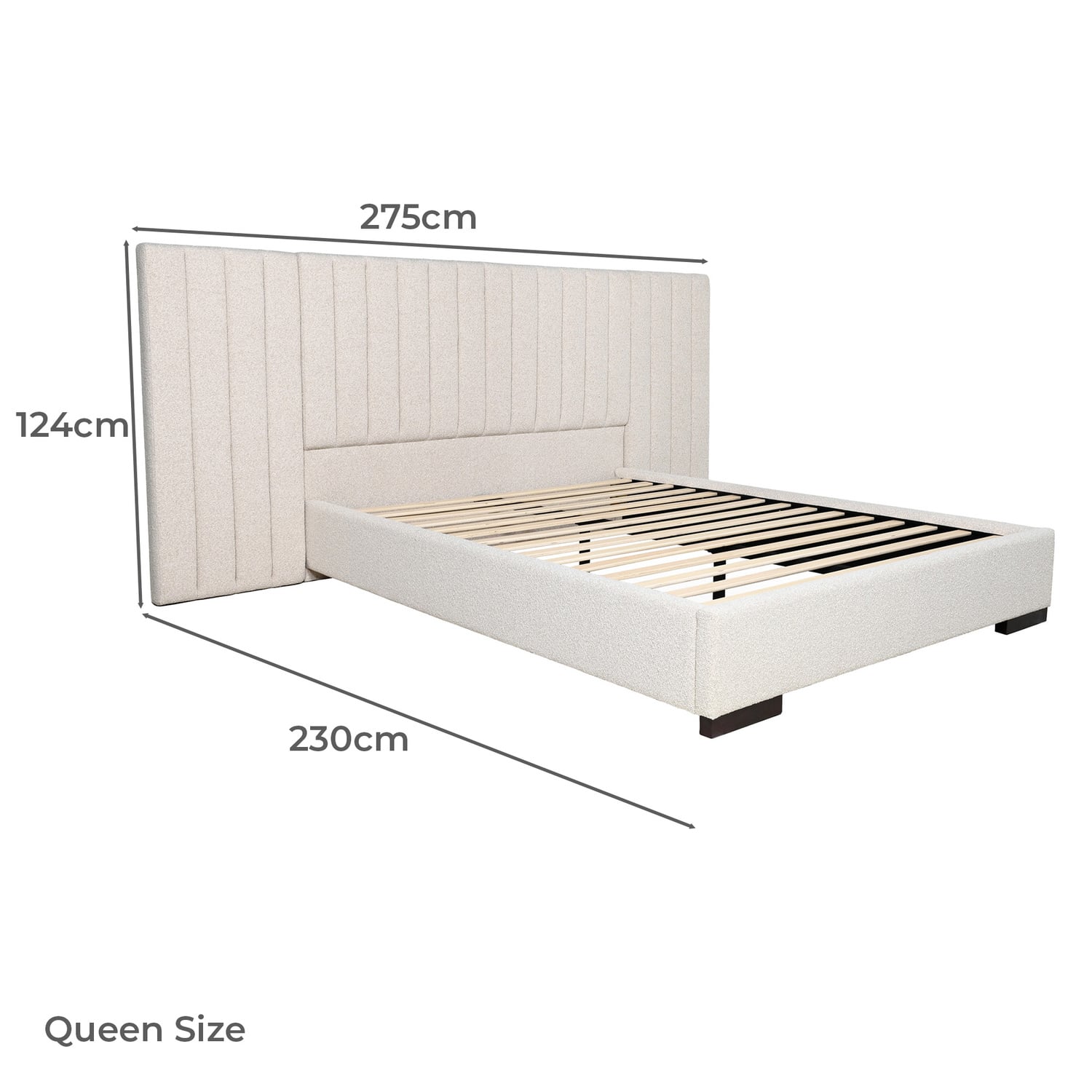 Oatmeal Aubin Upholstered Bed Frame