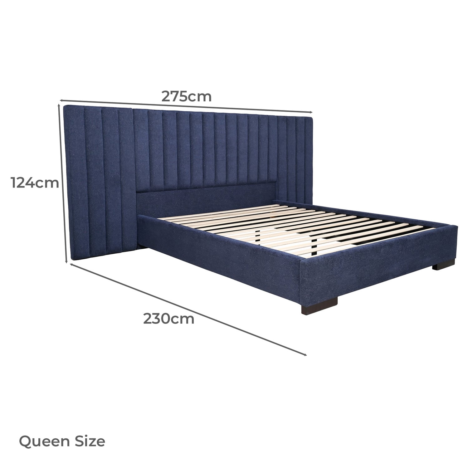 Aubin Linen-Blend Bed Frame