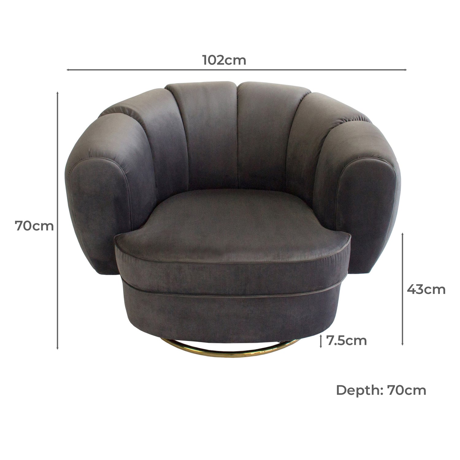 Steinmann Velvet Swivel Armchair