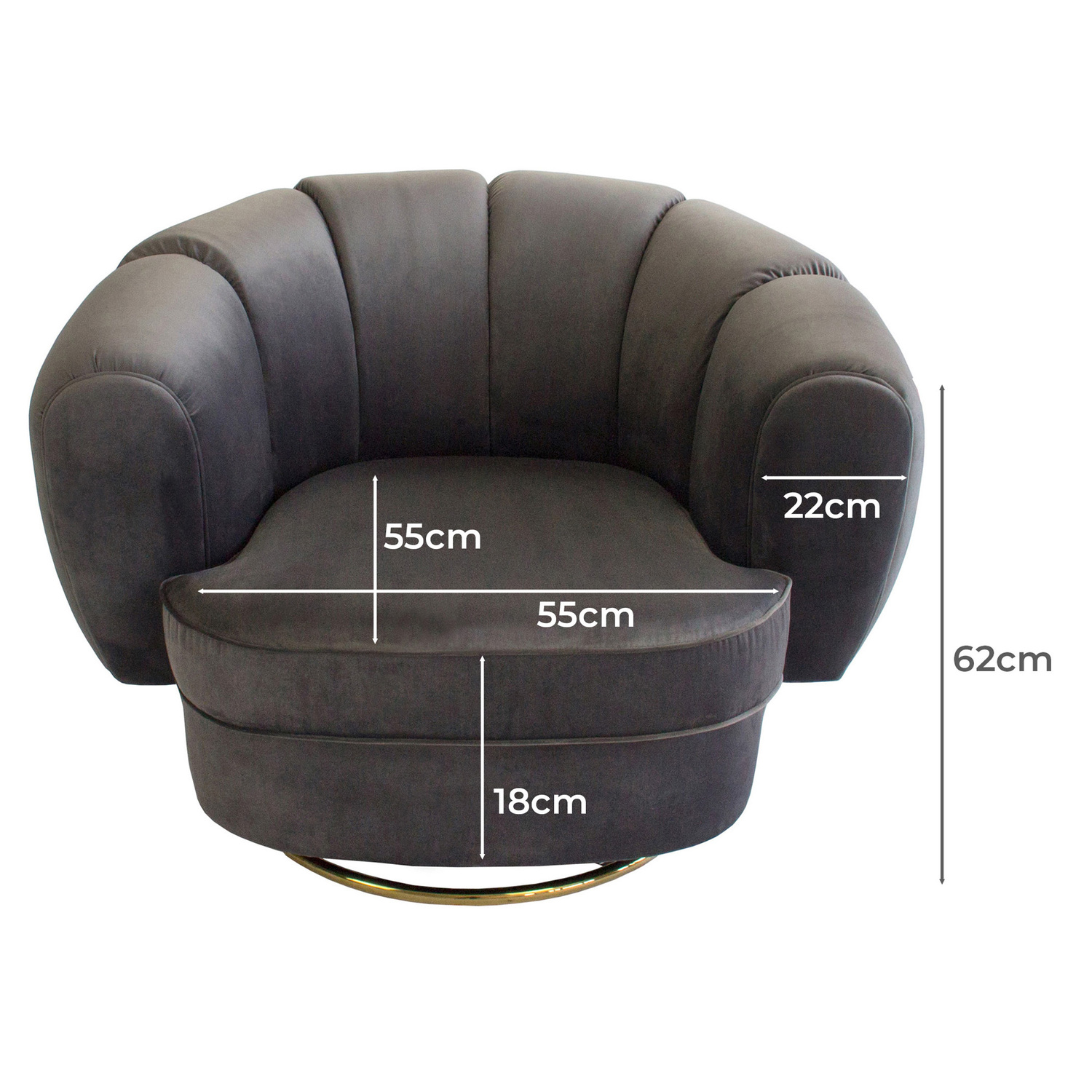 Steinmann Velvet Swivel Armchair