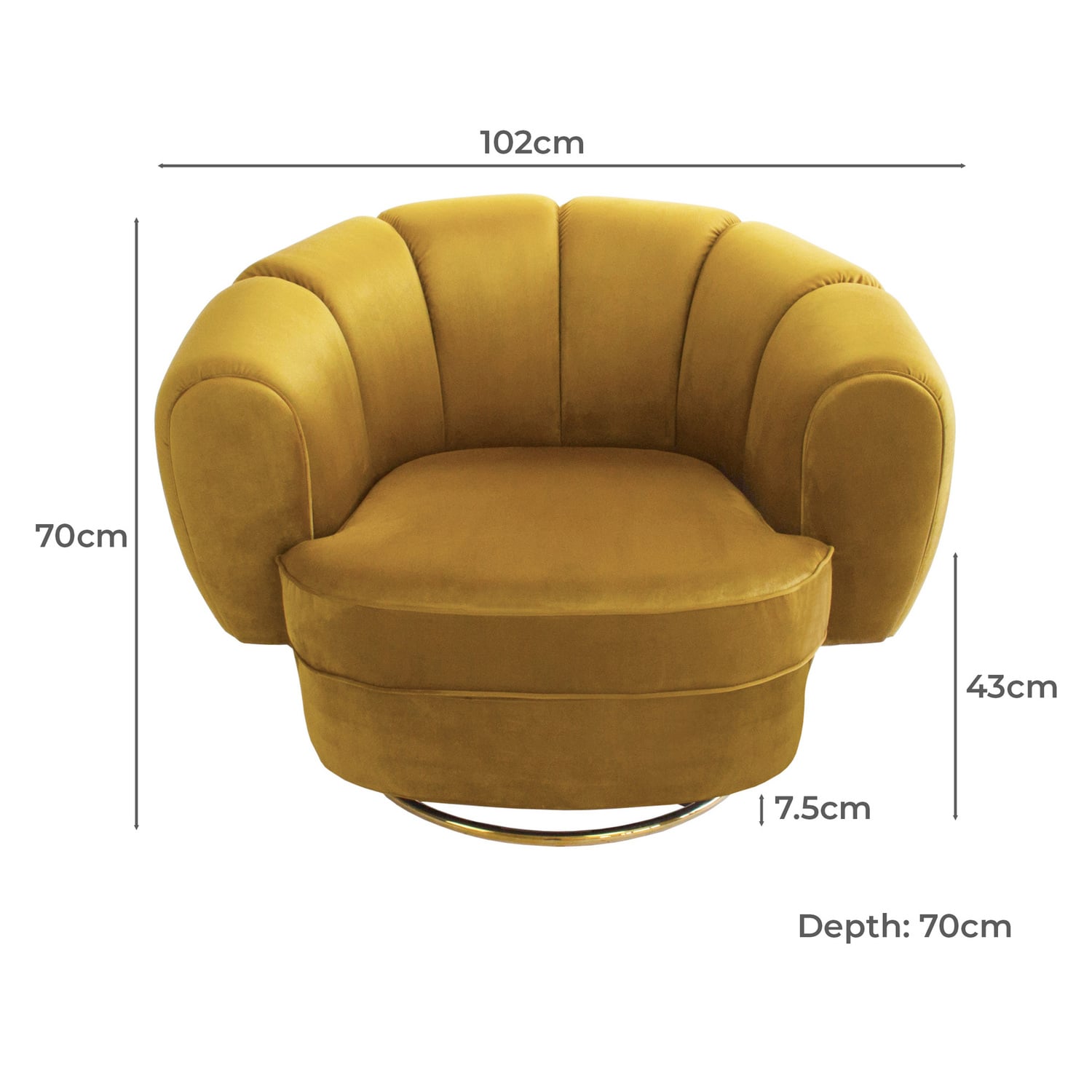 Steinmann Velvet Swivel Armchair