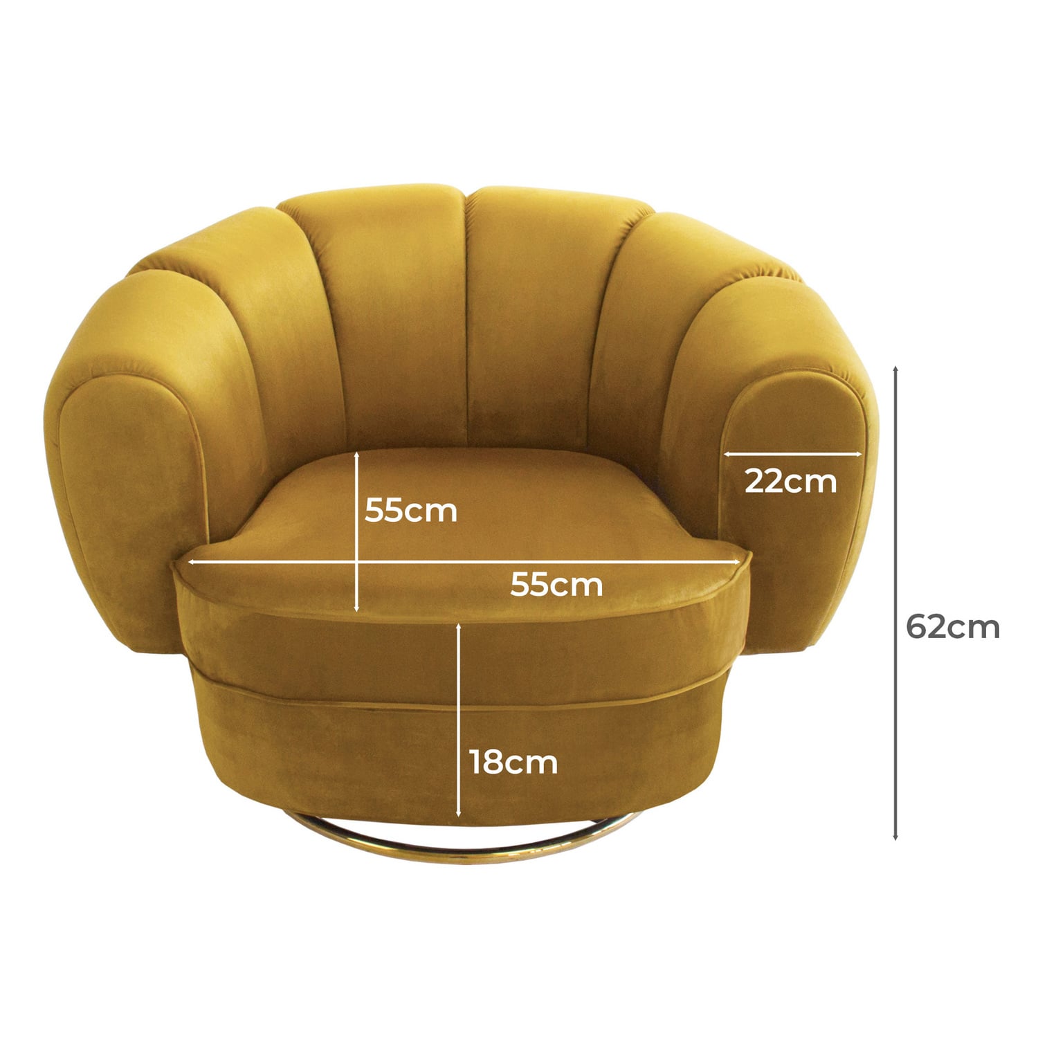 Steinmann Velvet Swivel Armchair