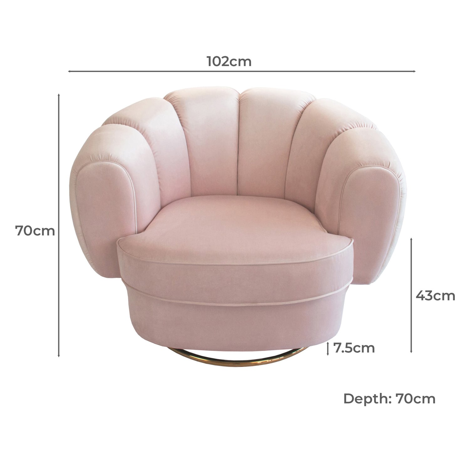 Steinmann Velvet Swivel Armchair