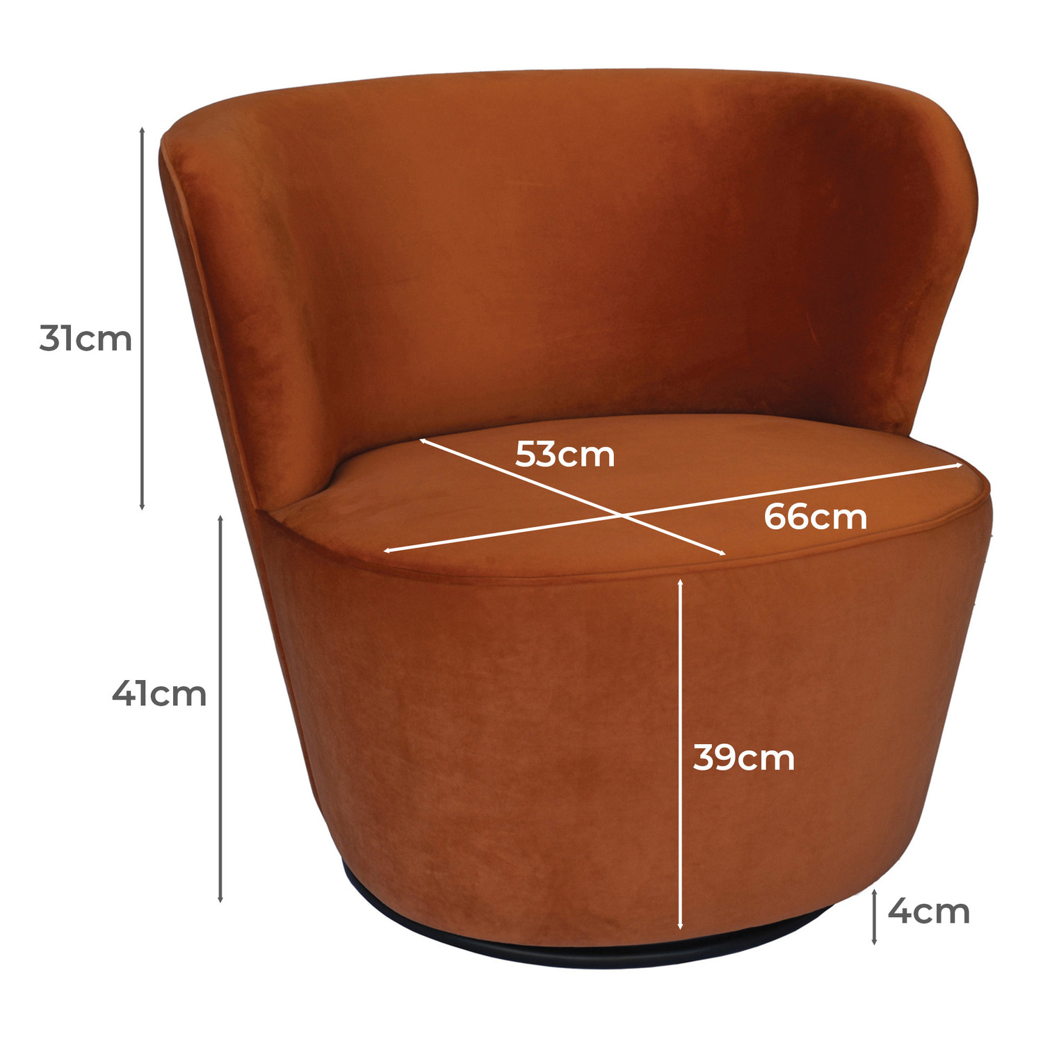 Raeley Velvet Swivel Chair