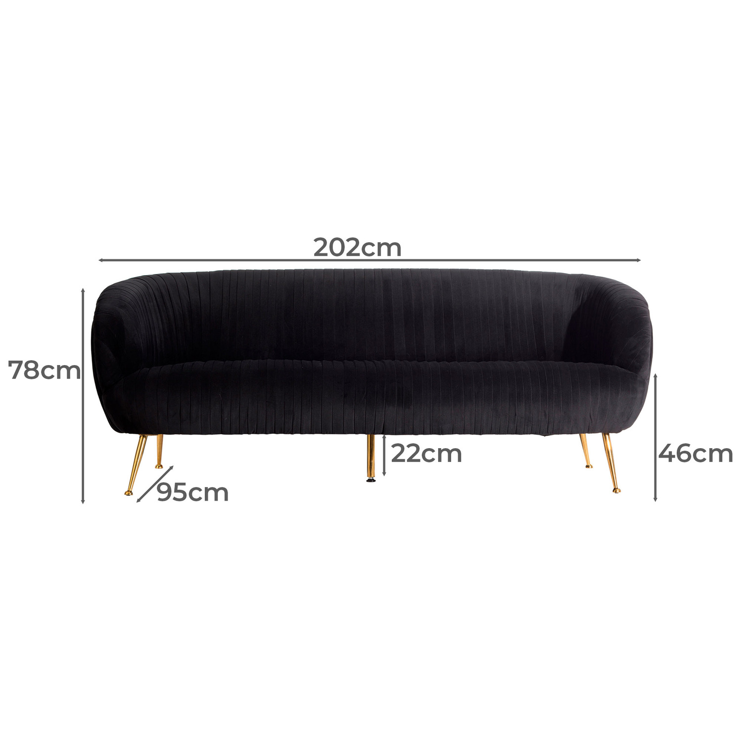 Cardiff 3 Seater Velvet Sofa