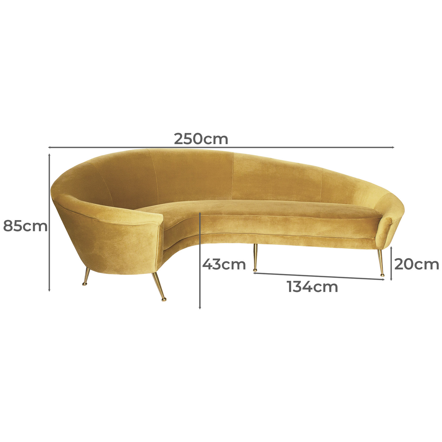 Monroe 3 Seater Velvet Sofa