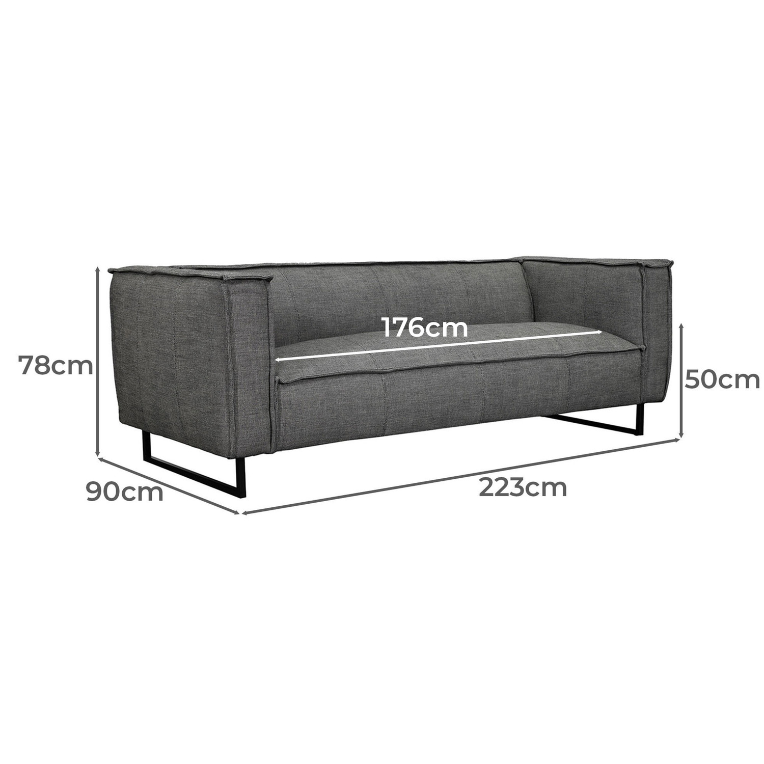 Winston 3 Seater Upholstered Sofa