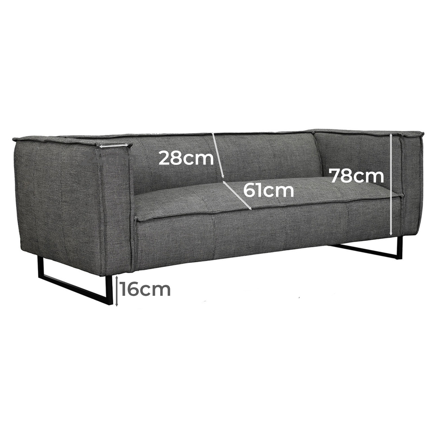 Winston 3 Seater Upholstered Sofa