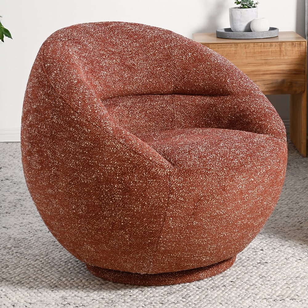 Terra Red Clara Swivel Armchair