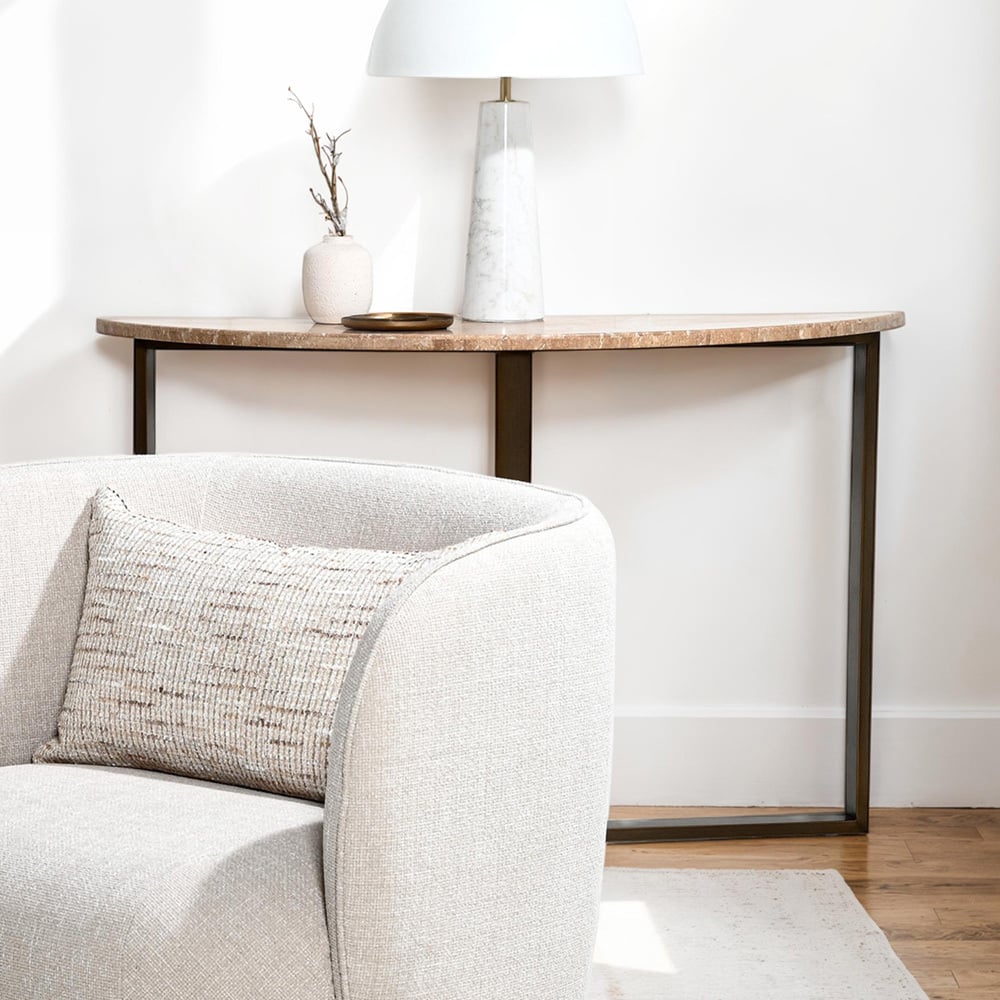 Fabienne Travertine Console Table
