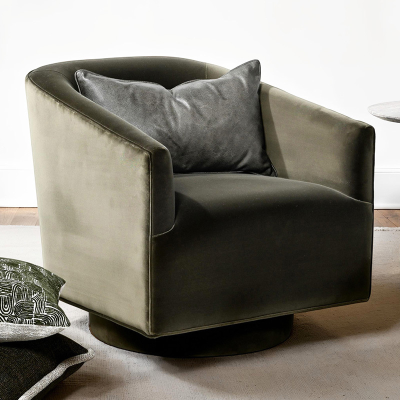 Gabby Velvet Swivel Armchair