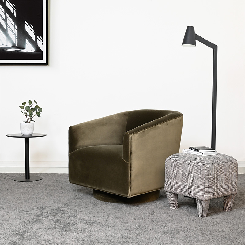 Gabby Velvet Swivel Armchair